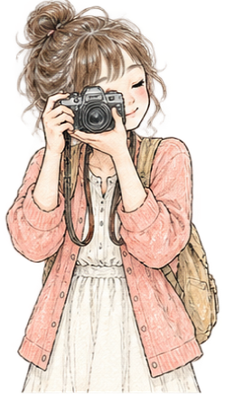 カメラで撮影するりかちゃん