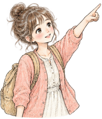 お問い合わせを案内するりかちゃん